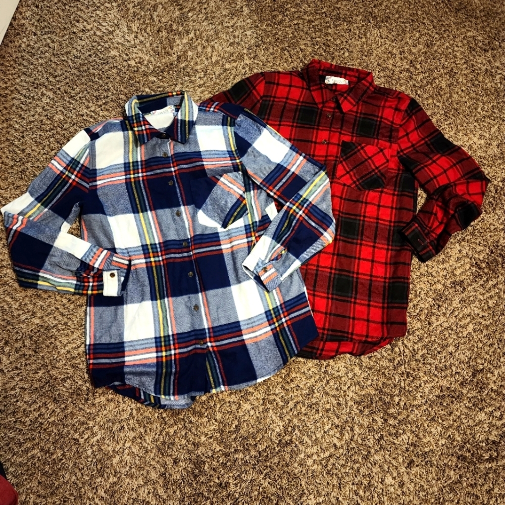 Pink Rose Womens Flannel Size Small